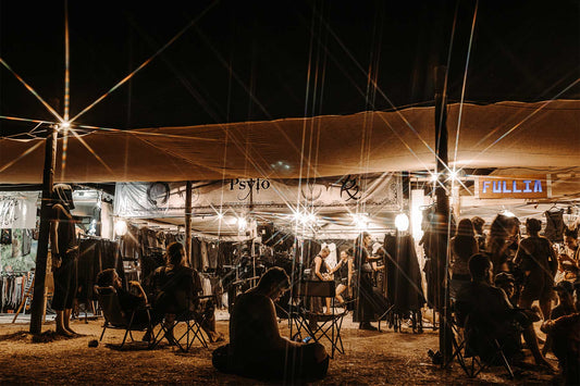 Psylo's festivals stall at Boom Festival 2022 © Sauriêl Creative Samantha Leigh Scholl @saurielsamfair