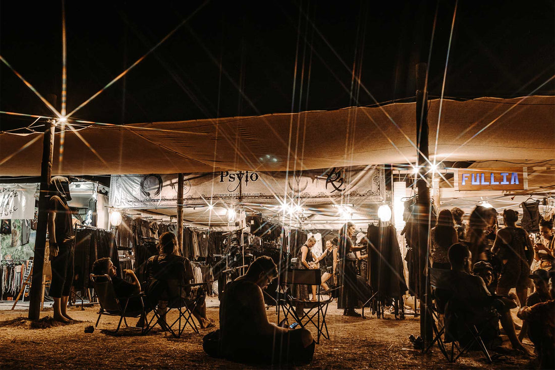 Psylo's festivals stall at Boom Festival 2022  © Sauriêl Creative Samantha Leigh Scholl @saurielsamfair