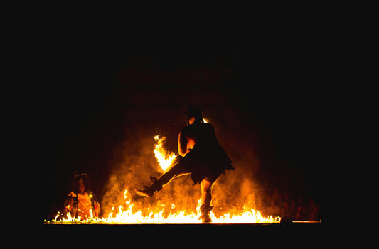Tribal dance in the fire