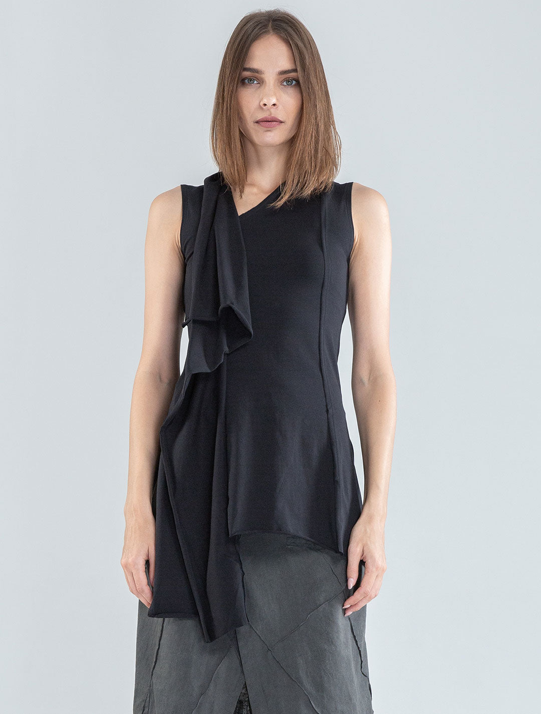 Aspen Sleeveless Asymmetric Tunic - Psylo Fashion