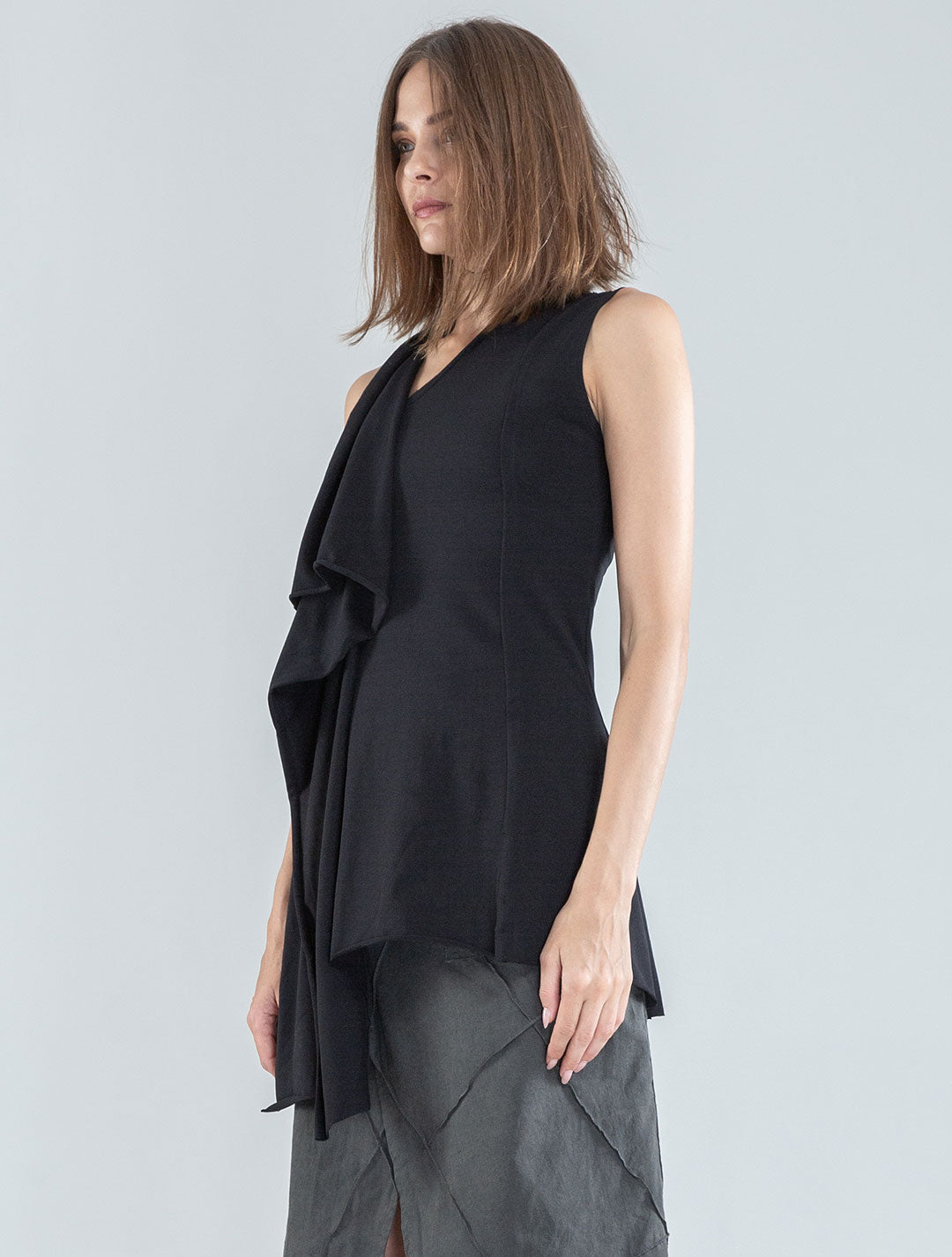 Aspen Sleeveless Asymmetric Tunic - Psylo Fashion