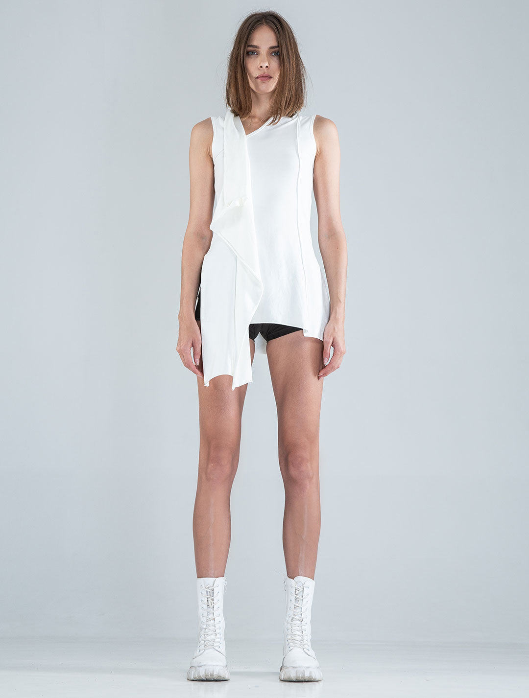 Aspen Sleeveless Asymmetric Tunic - Psylo Fashion