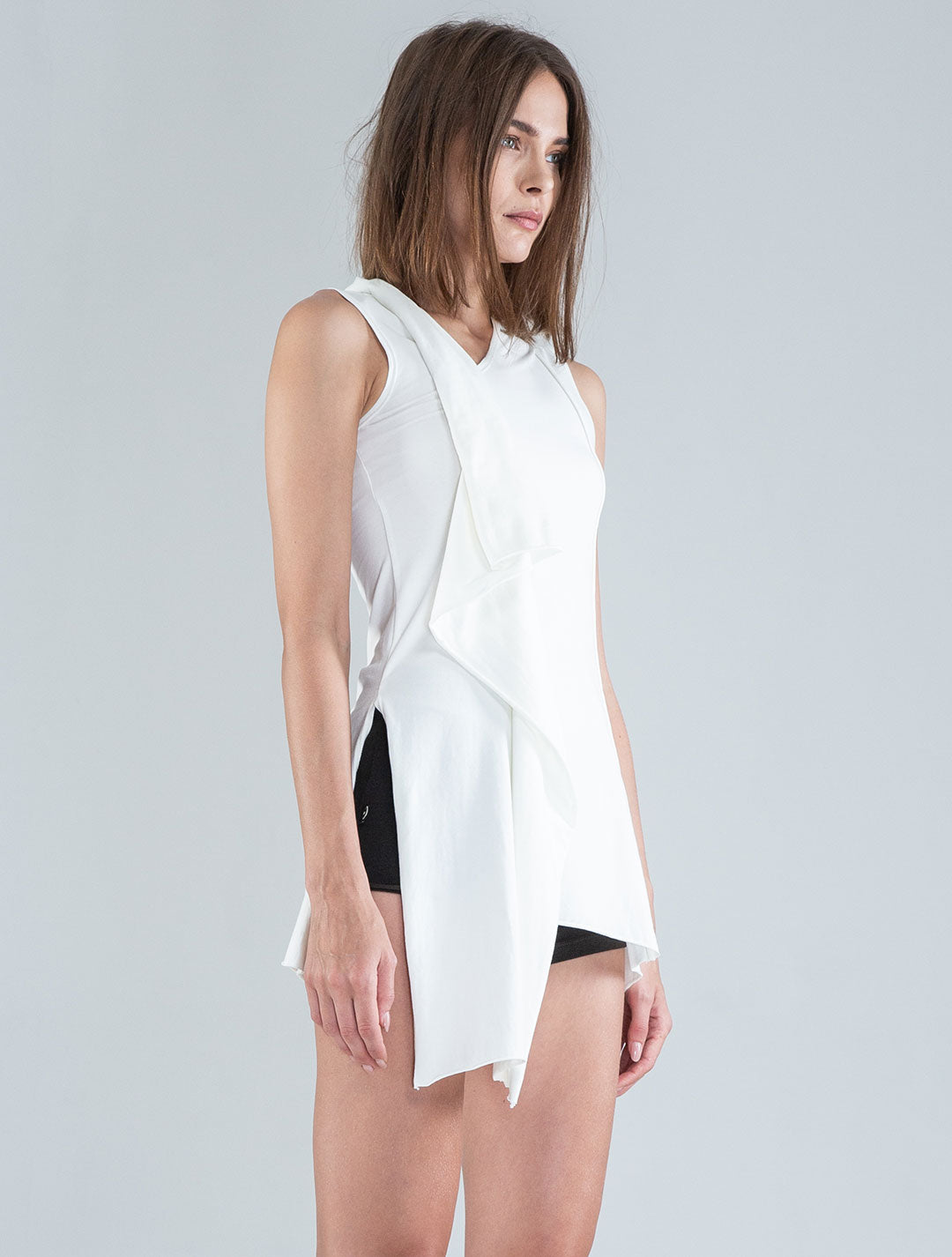 Aspen Sleeveless Asymmetric Tunic - Psylo Fashion