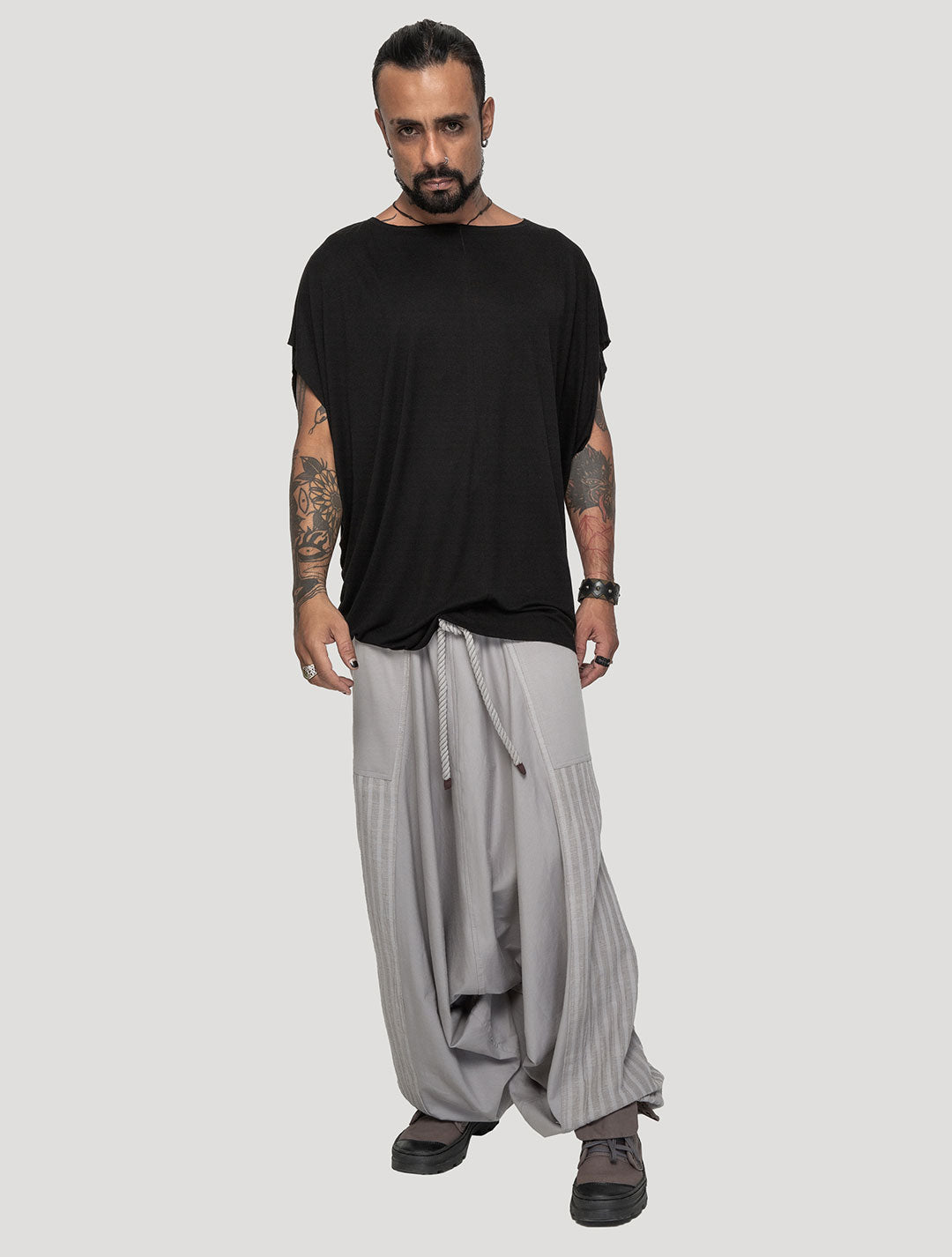 Black 'Dragonfly' Sleeveless Baggy Tee - Psylo Fashion