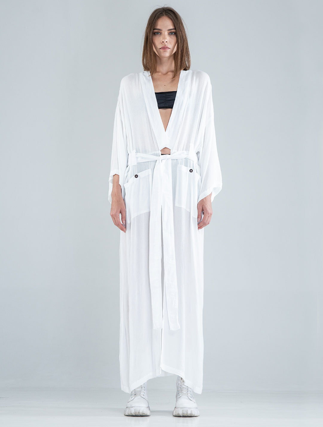Ethnic Rmx Long Kimono - Psylo Fashion