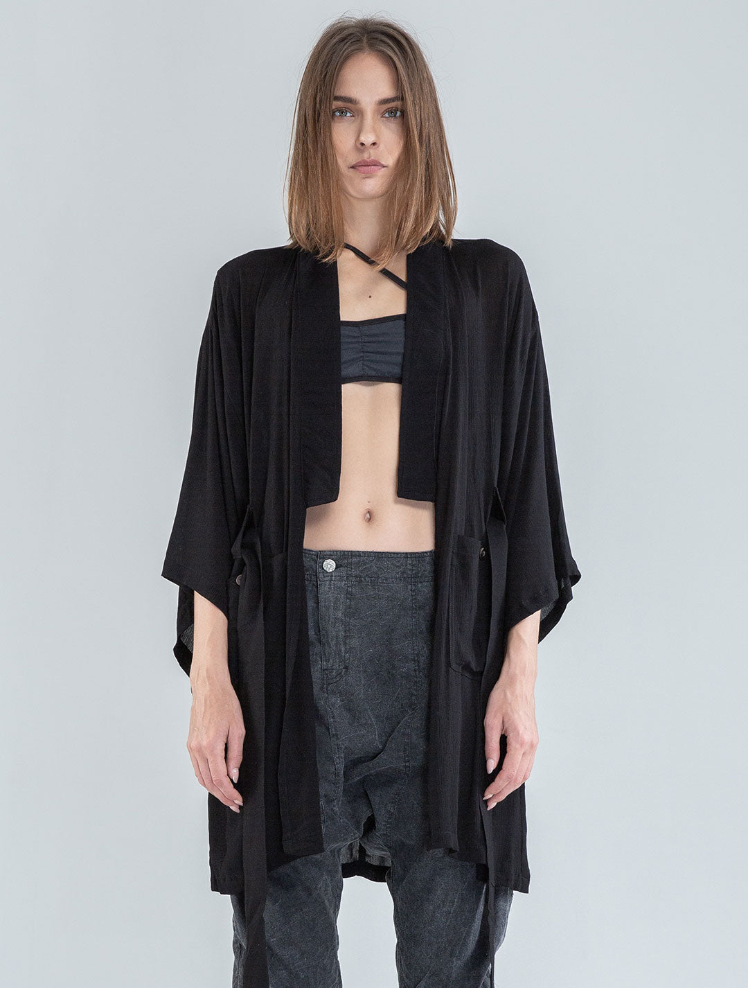 Ethnic Rmx Short Kimono - Psylo Fashion