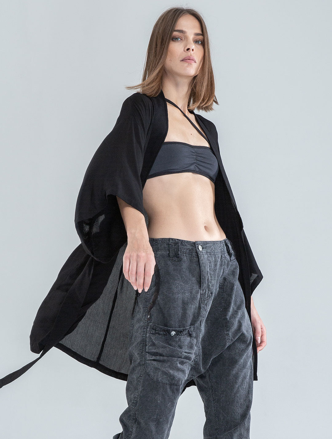 Ethnic Rmx Short Kimono - Psylo Fashion