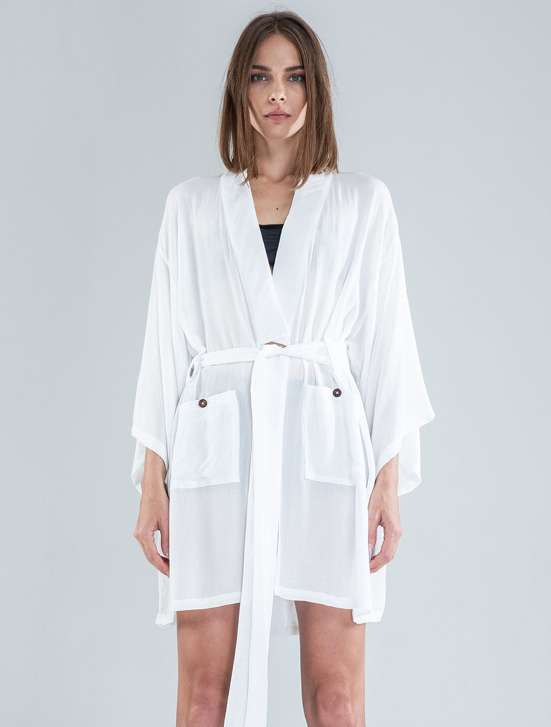 Ethnic Rmx Short Kimono - Psylo Fashion