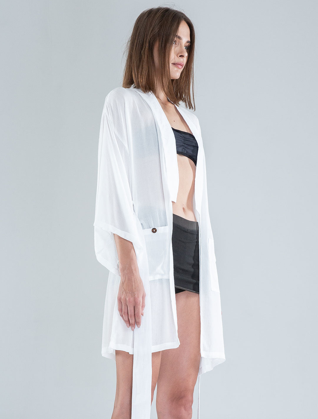 Ethnic Rmx Short Kimono - Psylo Fashion