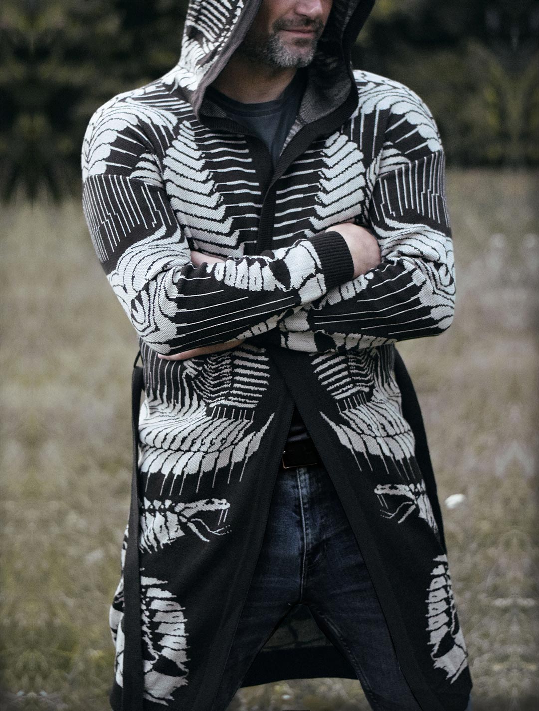 Fatality Unisex Knit Cardigan by EGOSYSTEMA - Psylo Fashion