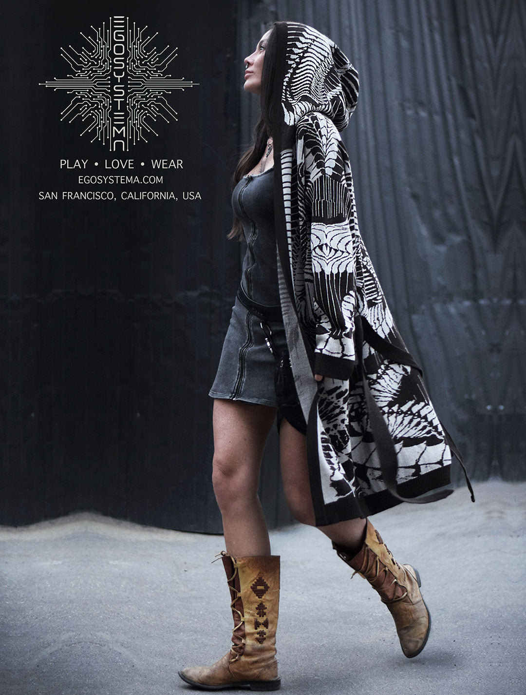 Fatality Unisex Knit Cardigan by EGOSYSTEMA - Psylo Fashion