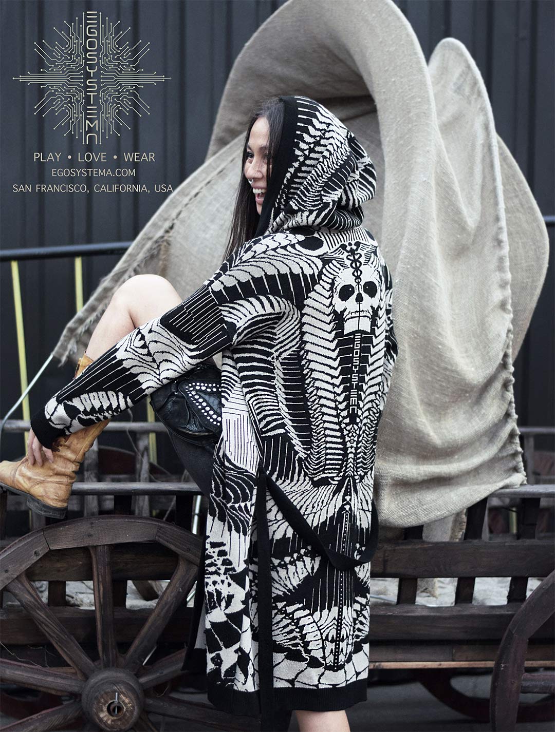 Fatality Unisex Knit Cardigan by EGOSYSTEMA - Psylo Fashion