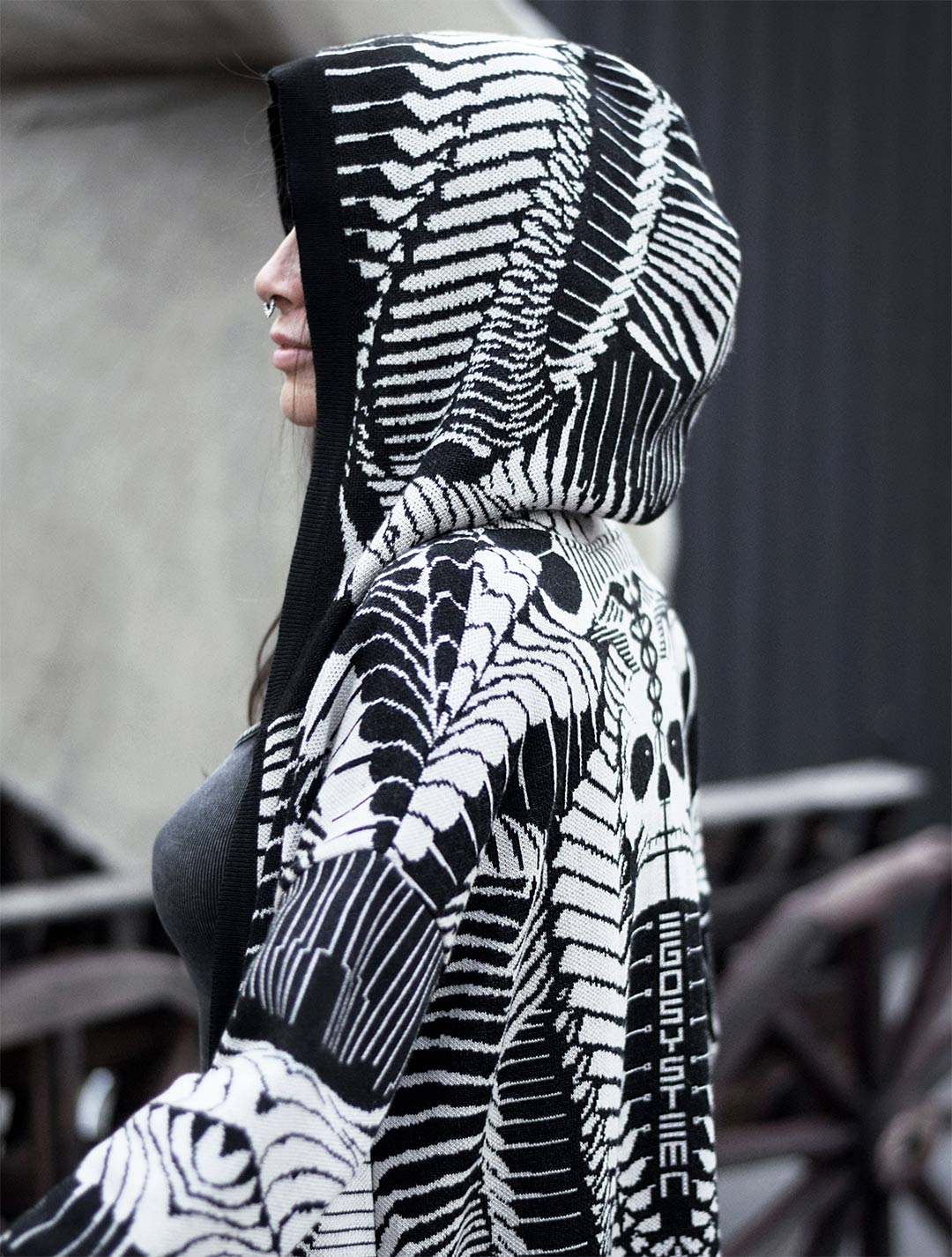 Fatality Unisex Knit Cardigan by EGOSYSTEMA - Psylo Fashion
