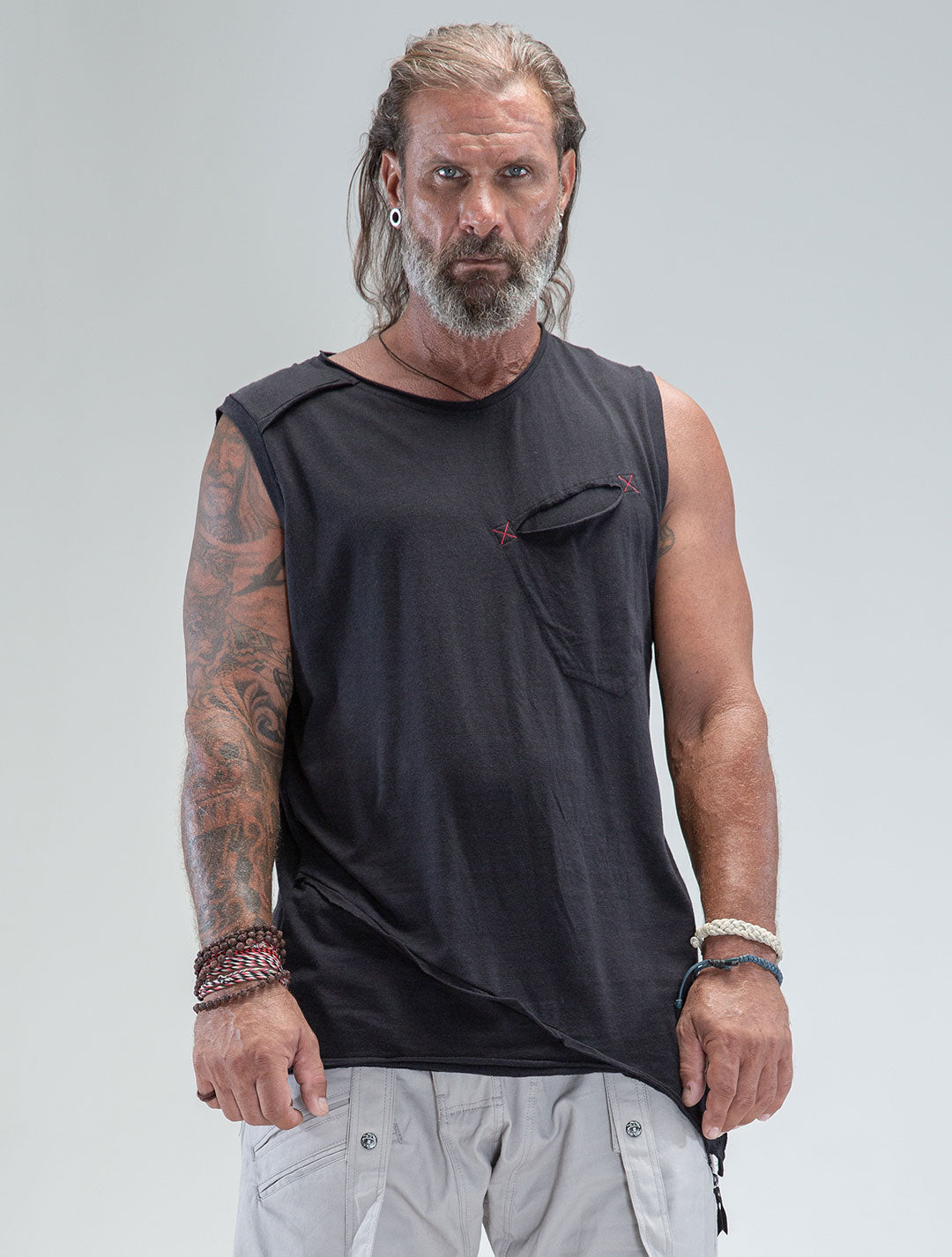 Falcon Asymmetric Sleeveless Tee - Psylo Fashion