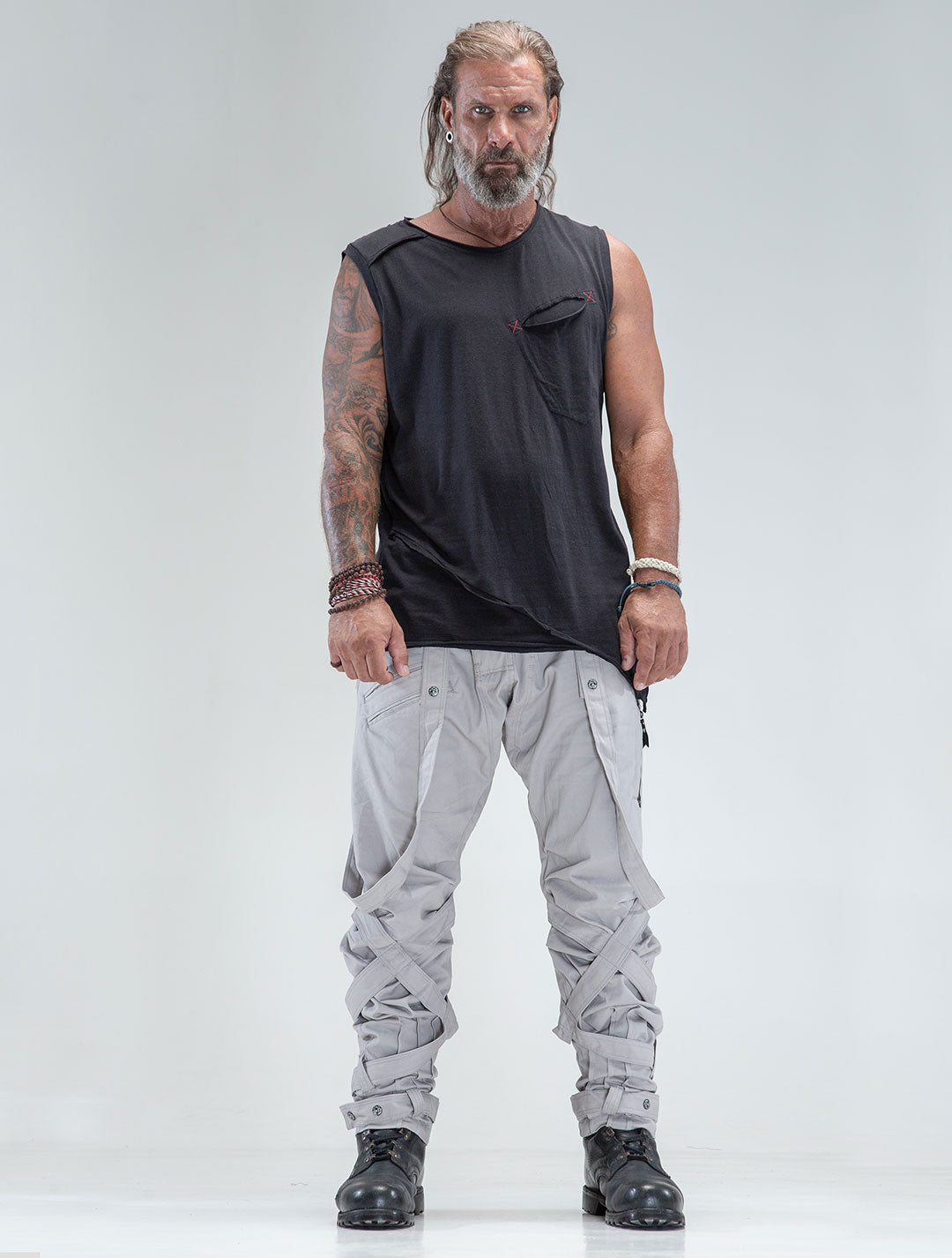 Falcon Asymmetric Sleeveless Tee - Psylo Fashion