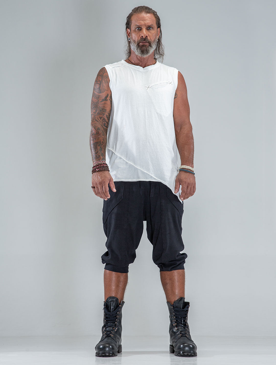 Falcon Asymmetric Sleeveless Tee - Psylo Fashion