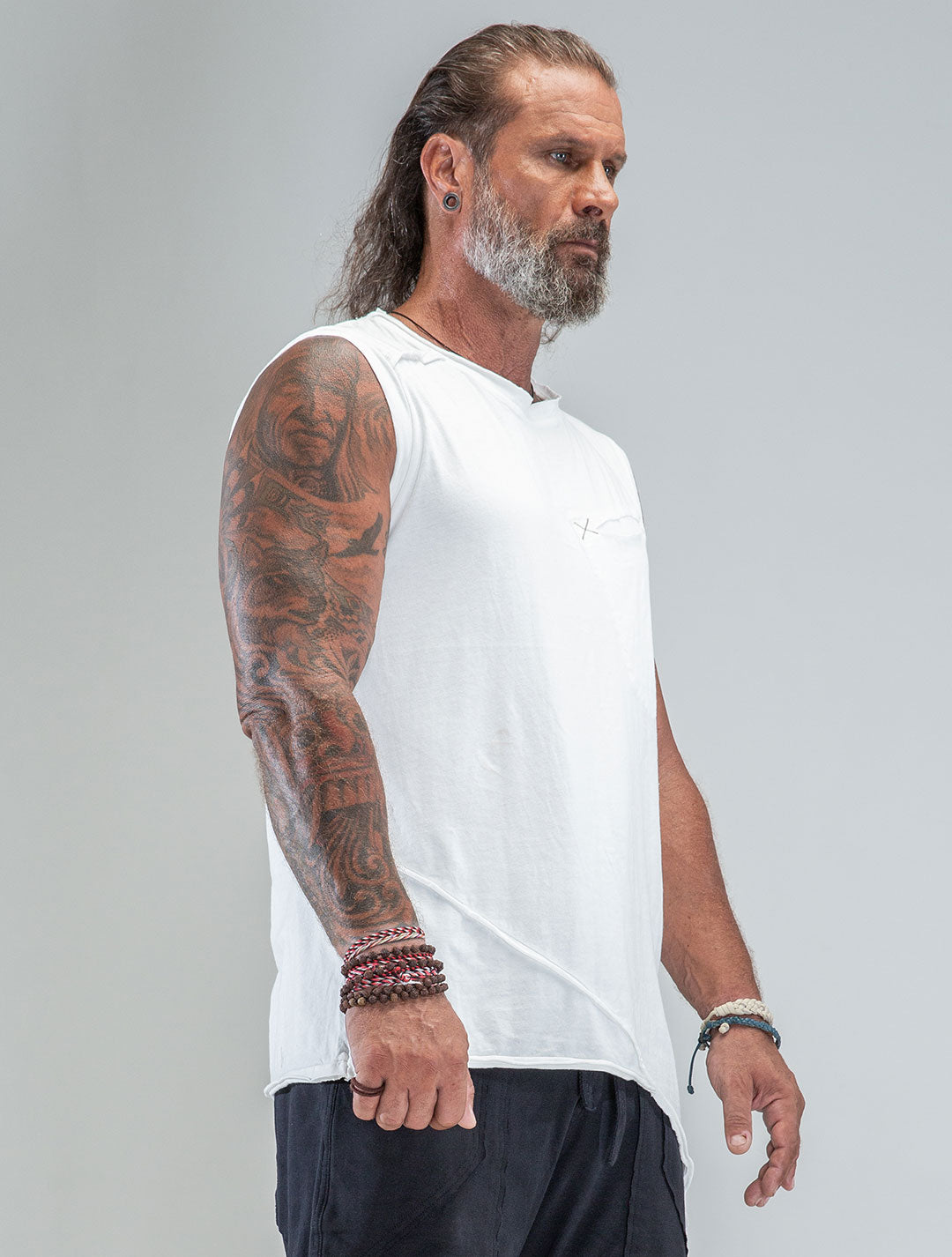 Falcon Asymmetric Sleeveless Tee - Psylo Fashion