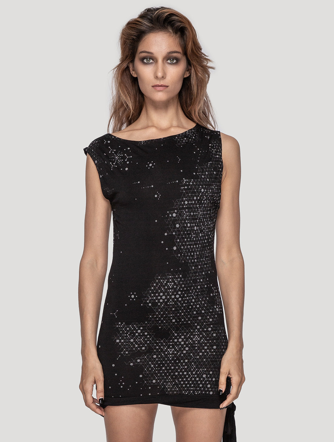 Black 'Holo' 100% Bamboo Mini Dress - Psylo Fashion