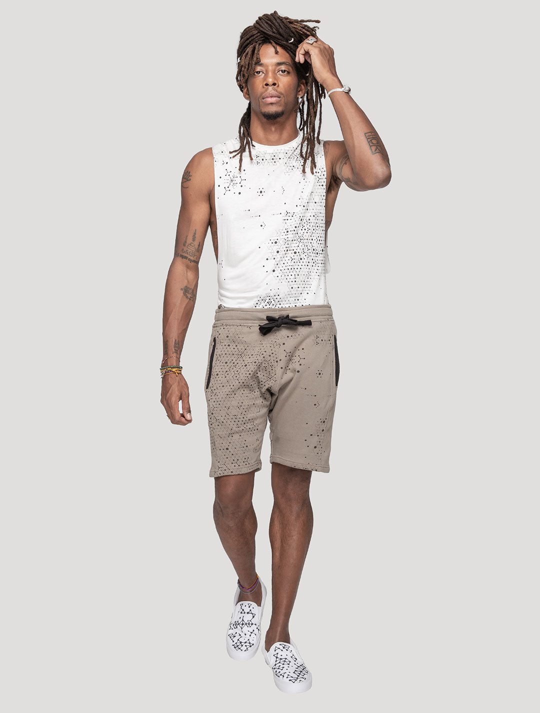 'Holo' Printed 100% Cotton 3/4 Shorts | Streetwear by Psylo Fashion