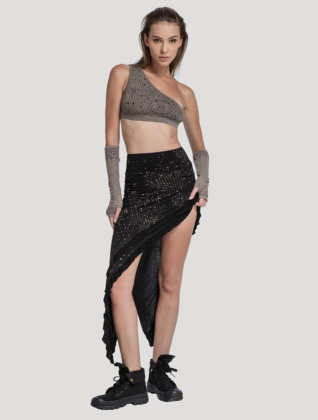 Holo Asymmetric Skirt - Psylo Fashion