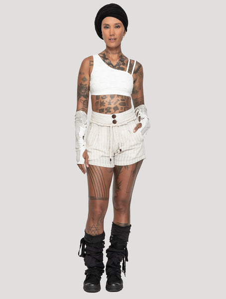 Natural 'Hera' Linen Shorts | Boho Shorts by Psylo
