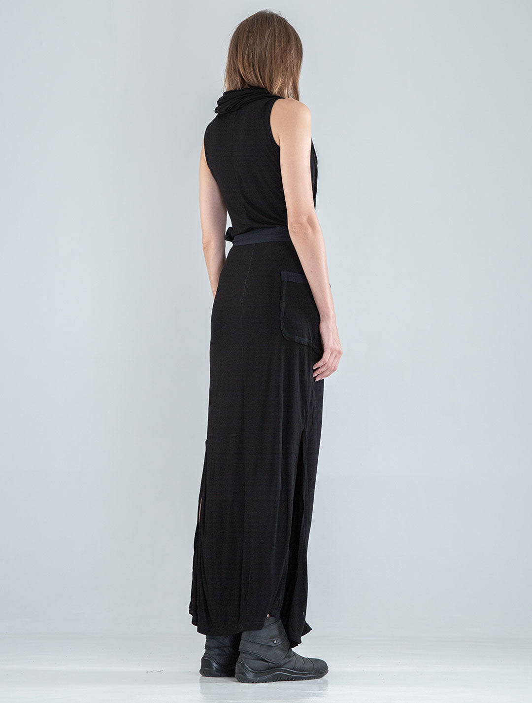 Black 'Sorcerer' Hooded Maxi Dress - Psylo Fashion