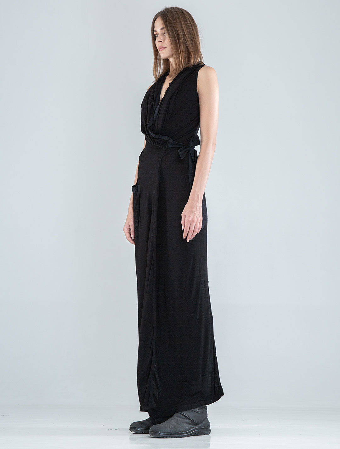 Black 'Sorcerer' Hooded Maxi Dress - Psylo Fashion