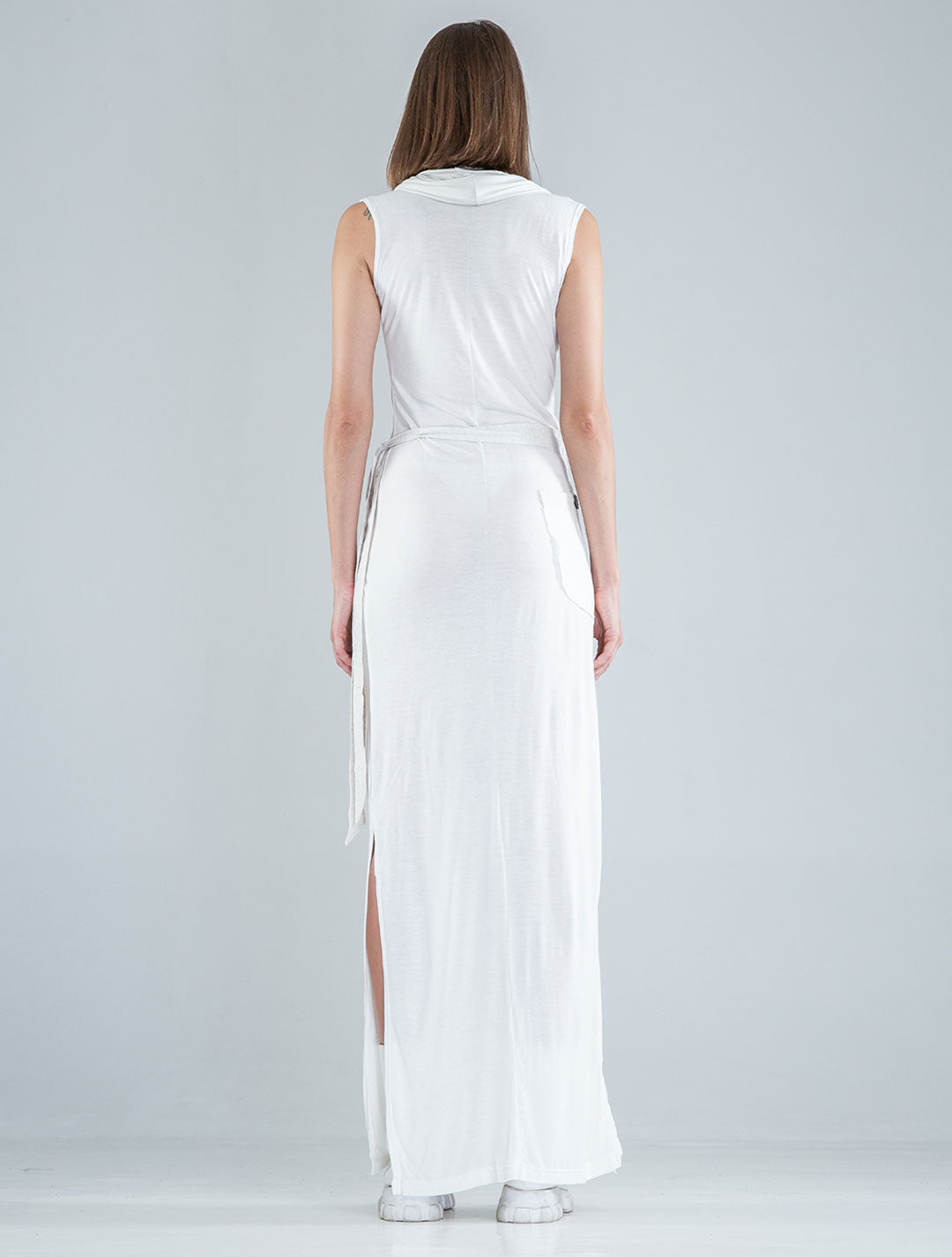 White 'Sorcerer' Hooded Maxi Dress - Psylo Fashion