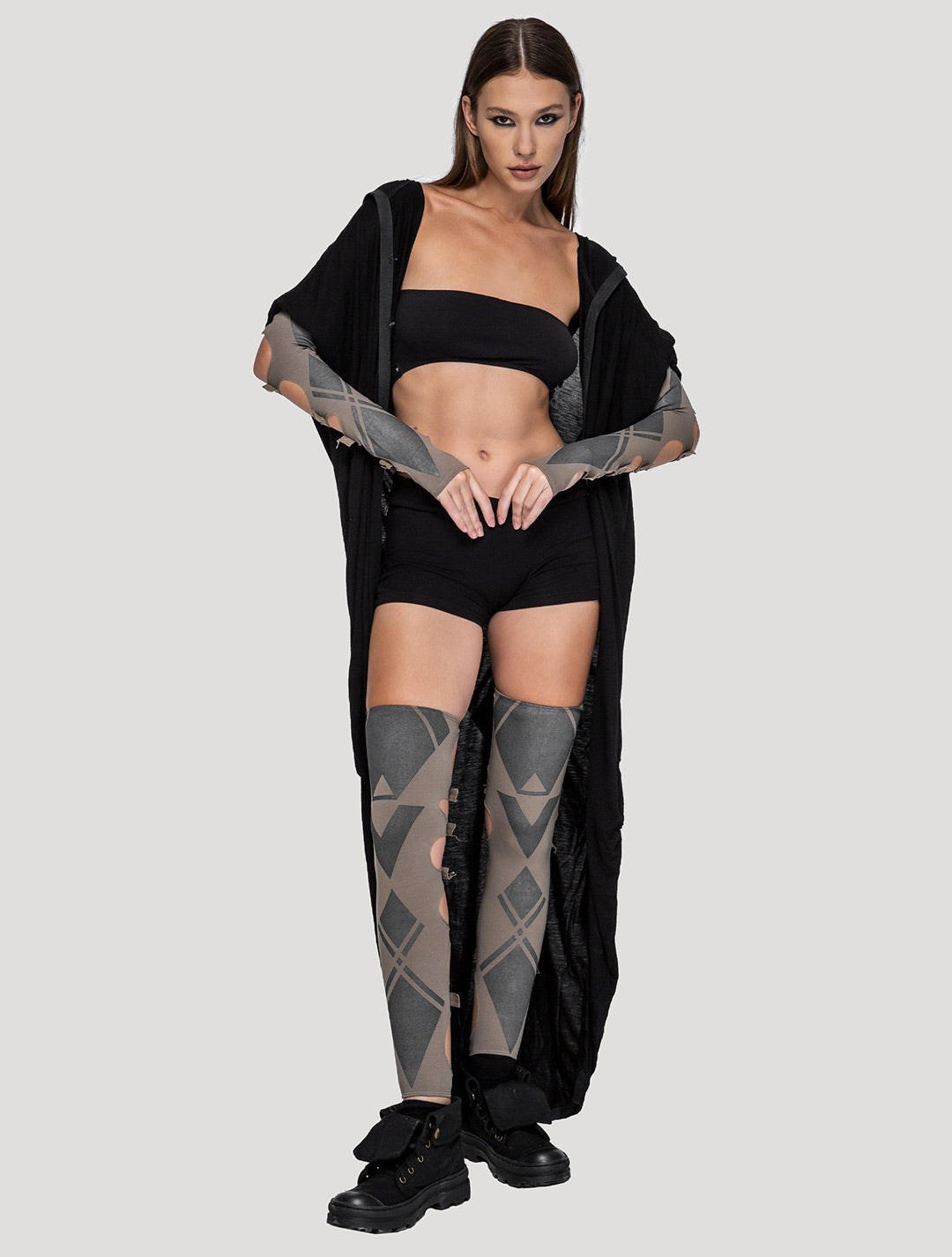 'Karma' Organic Cotton Lycra Long Gloves - Psylo Fashion