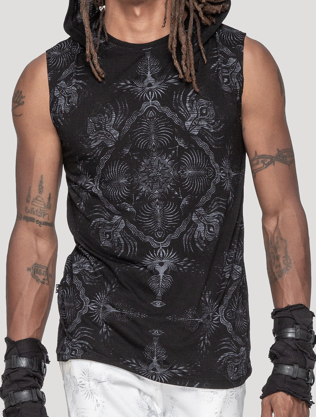 Mantra Sleeveless Hoodie Tee - Psylo Fashion