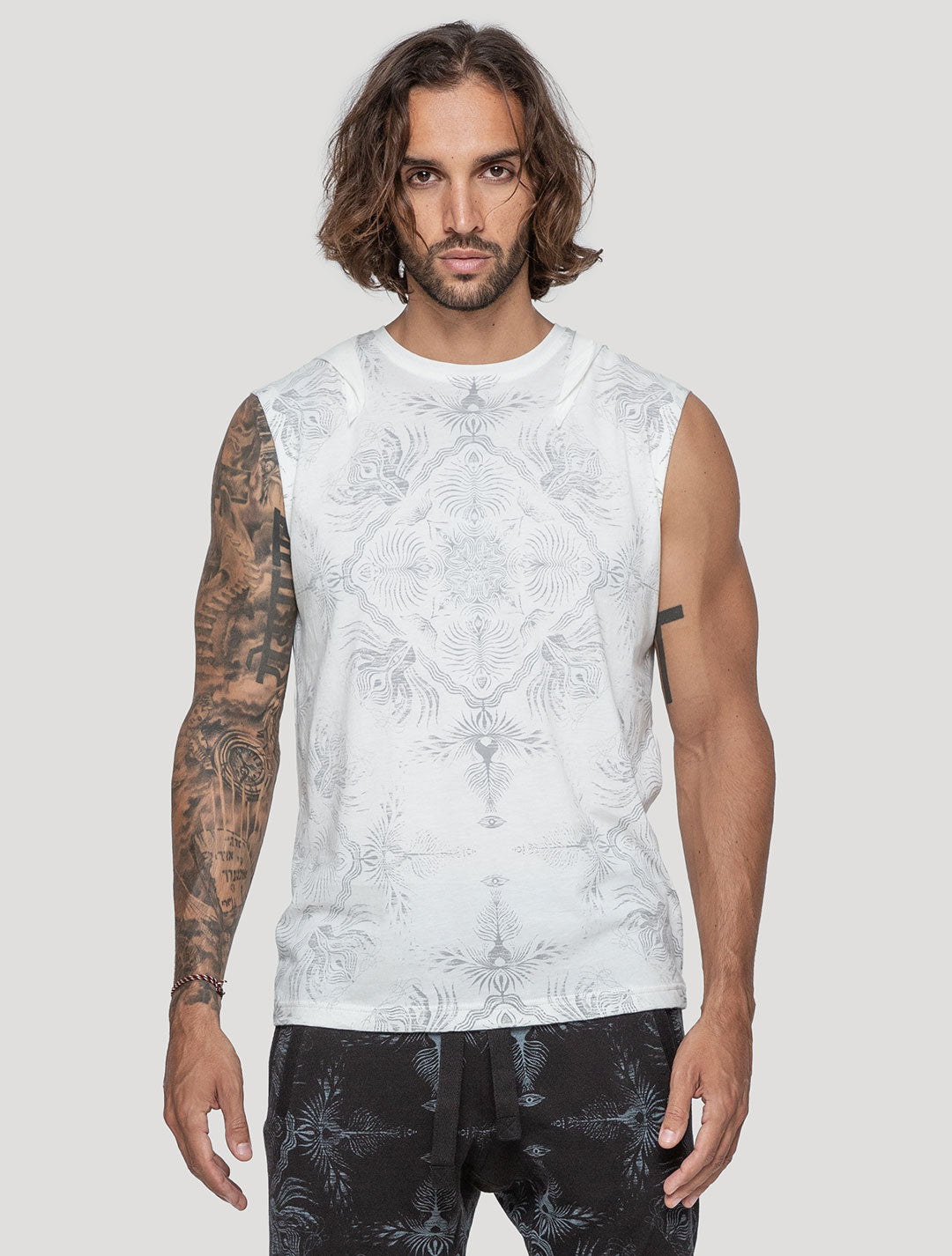 Mantra Sleeveless Hoodie Tee - Psylo Fashion