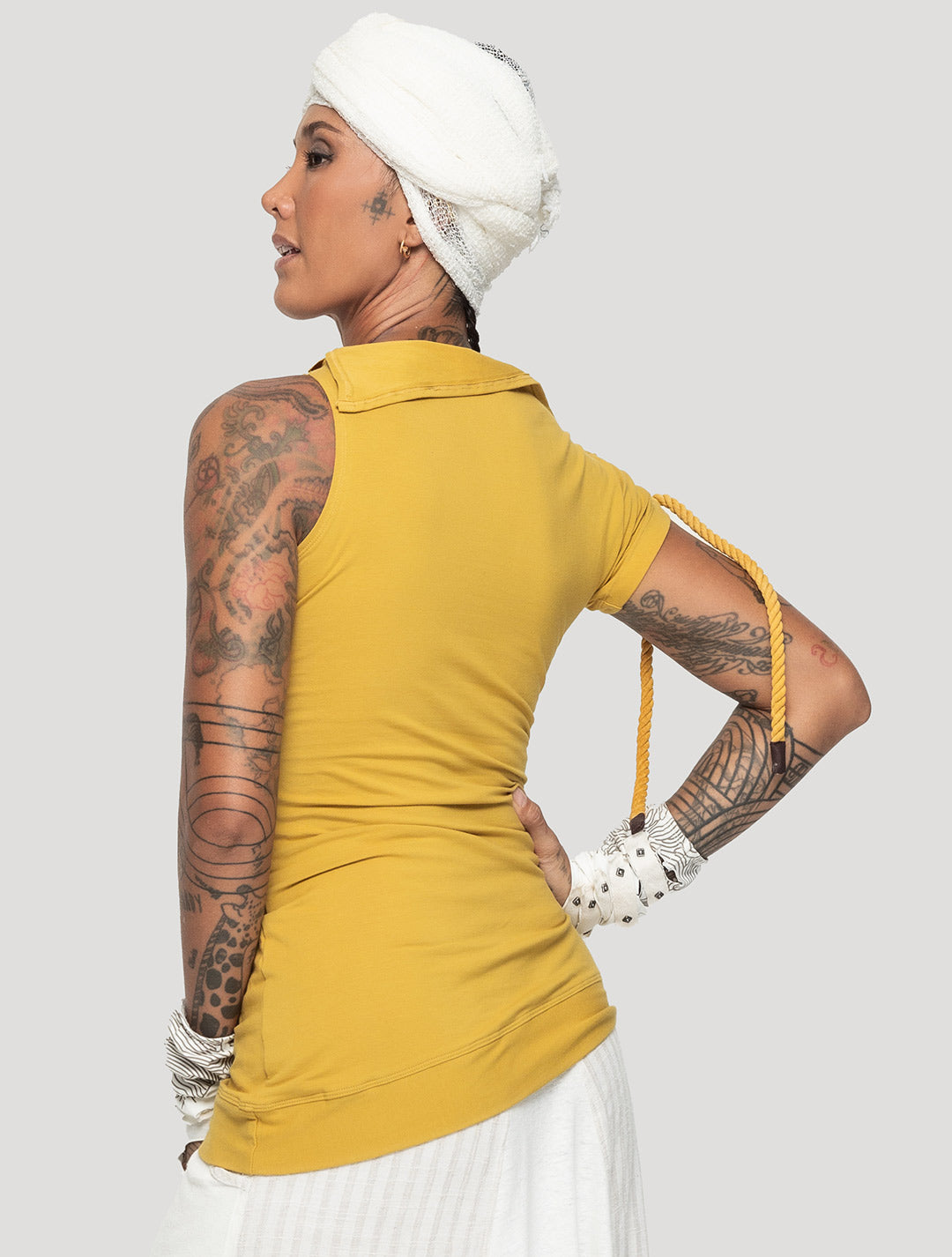 Saffron Medusa Tie Top - Psylo Fashion