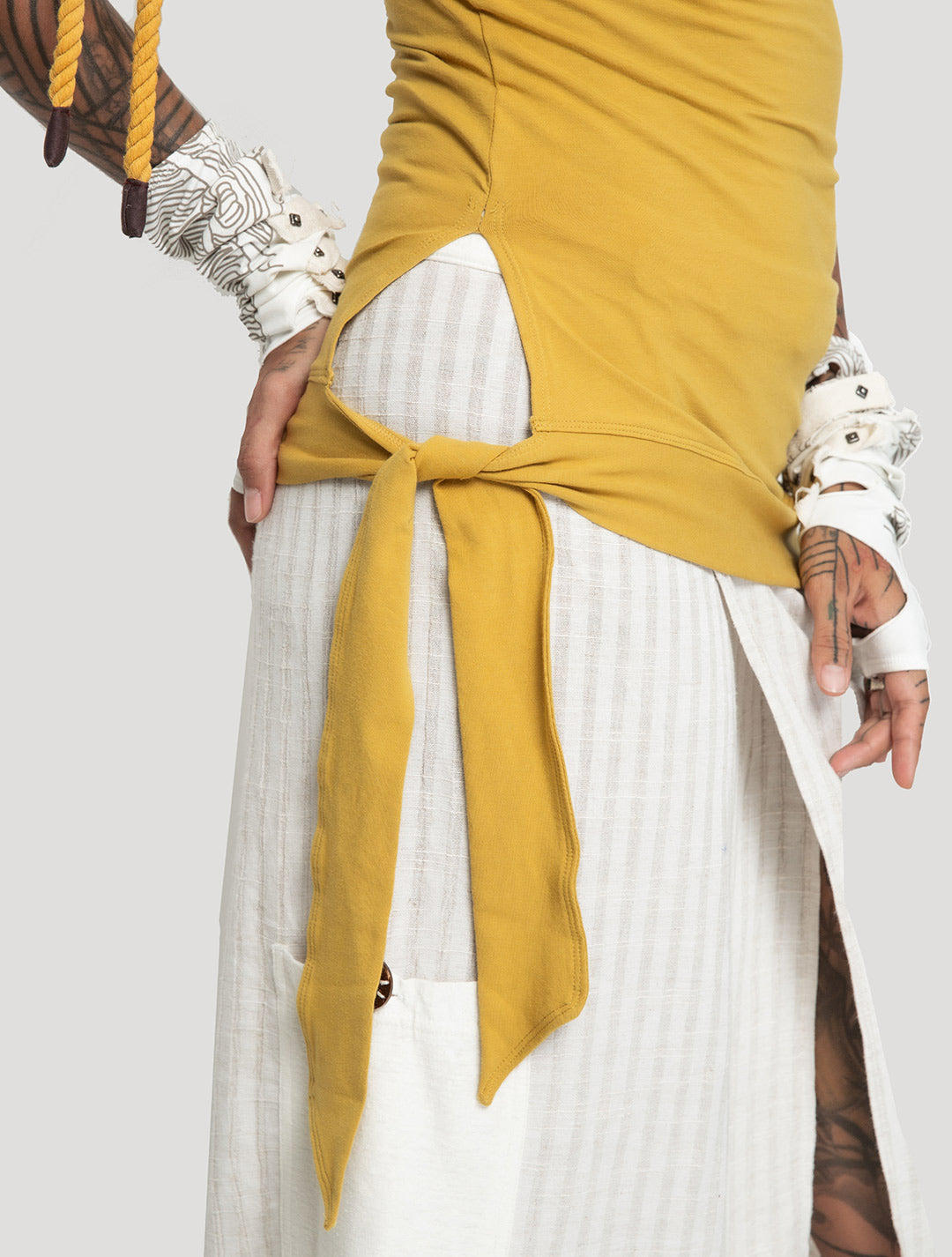 Saffron Medusa Tie Top - Psylo Fashion