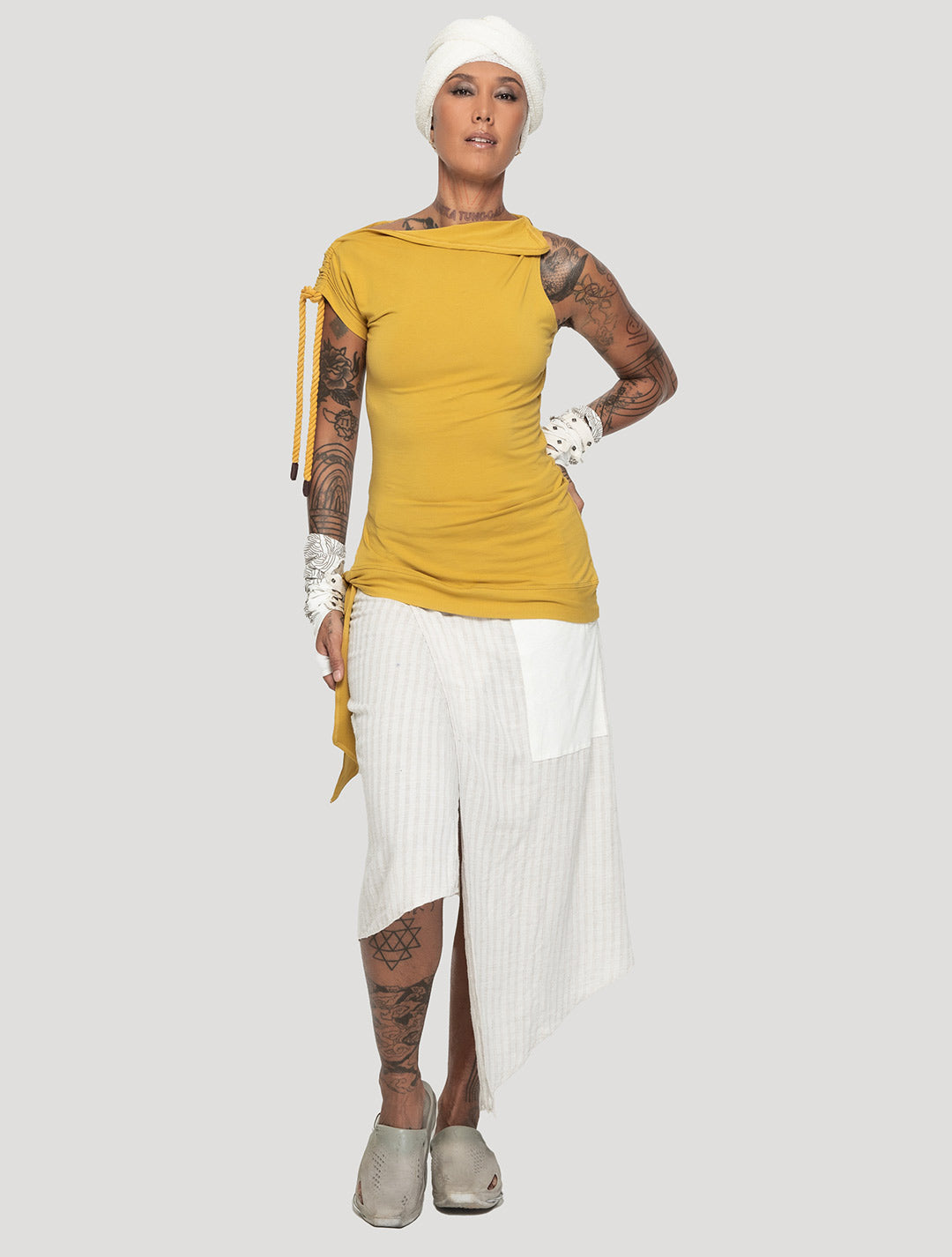 Saffron Medusa Tie Top - Psylo Fashion