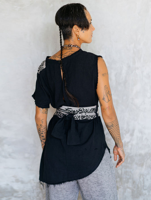 Linen-Cotton 'Nomad' Tee by Shokraneh