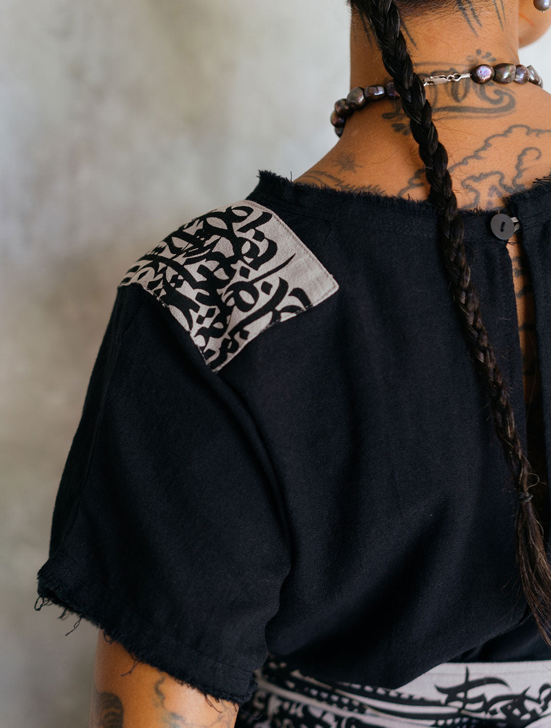Linen-Cotton 'Nomad' Tee by Shokraneh