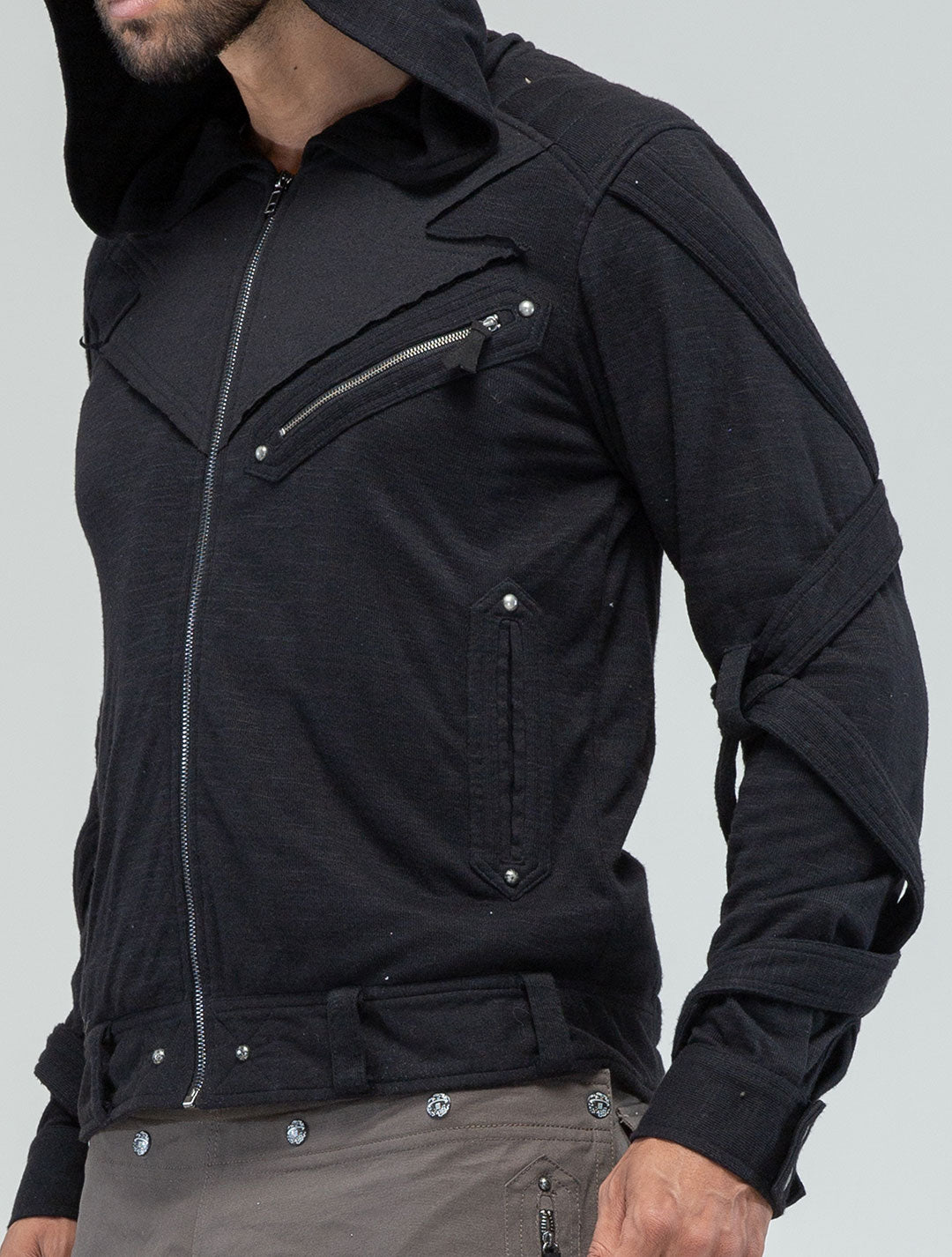 Otto-Man Light Hooded Biker Jacket - Psylo Fashion