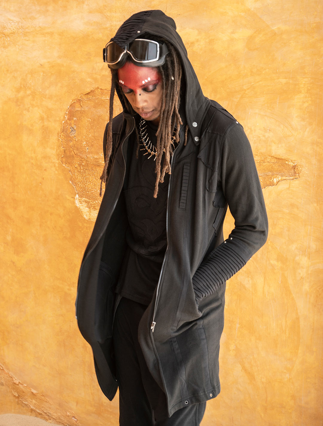 Handcrafted 'Okesa' Long Coat with Detachable Hoodie – Psylo