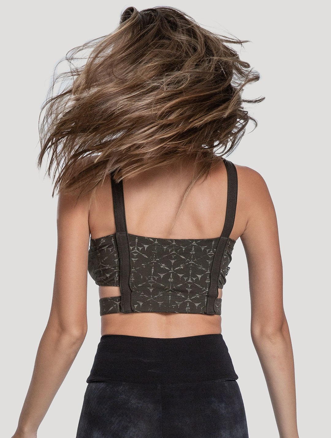 'Polygon' Bra Organic Cotton Lycra Crop Top - Psylo Fashion