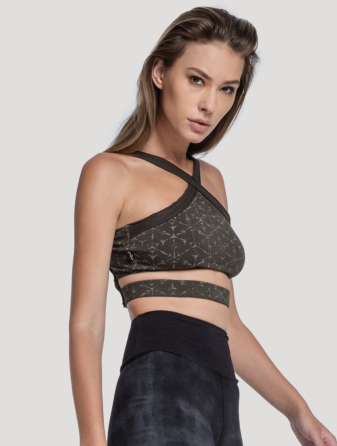 'Polygon' Bra Organic Cotton Lycra Crop Top - Psylo Fashion