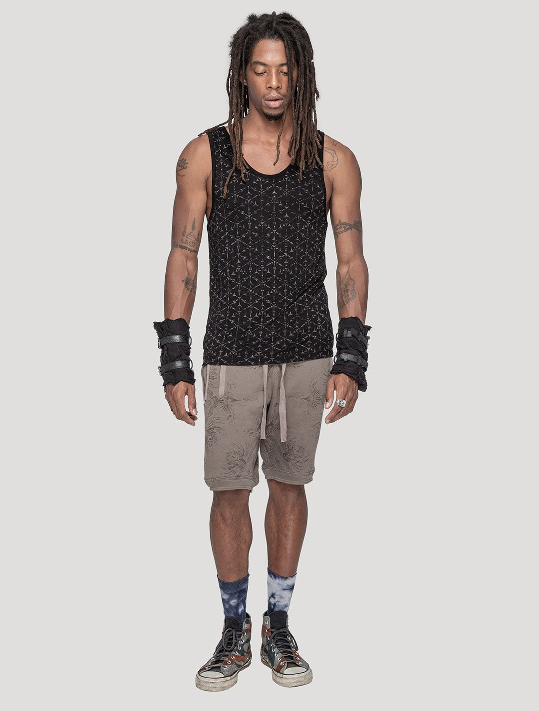 'Polygon' Singlet - Screen-Printed Tank Tee by Psylo Fashion