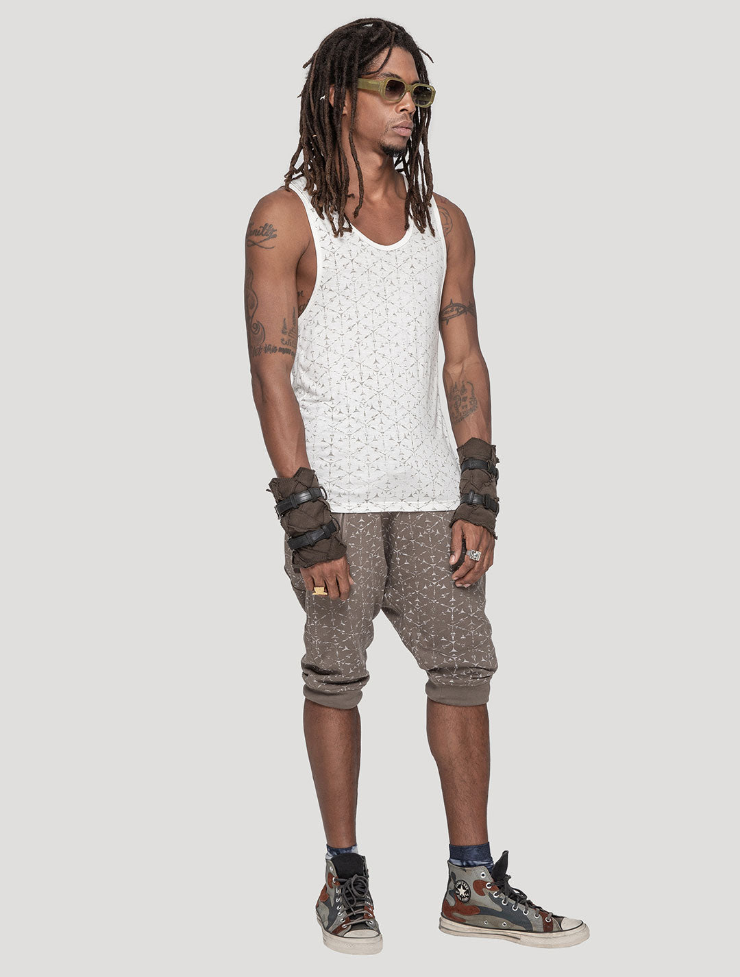 'Polygon' Singlet - Screen-Printed Tank Tee by Psylo Fashion