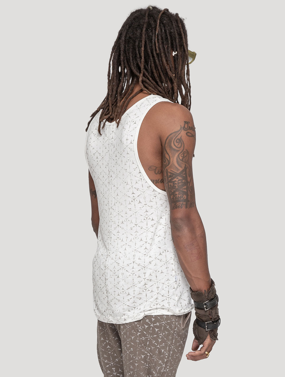 'Polygon' Singlet - Screen-Printed Tank Tee by Psylo Fashion