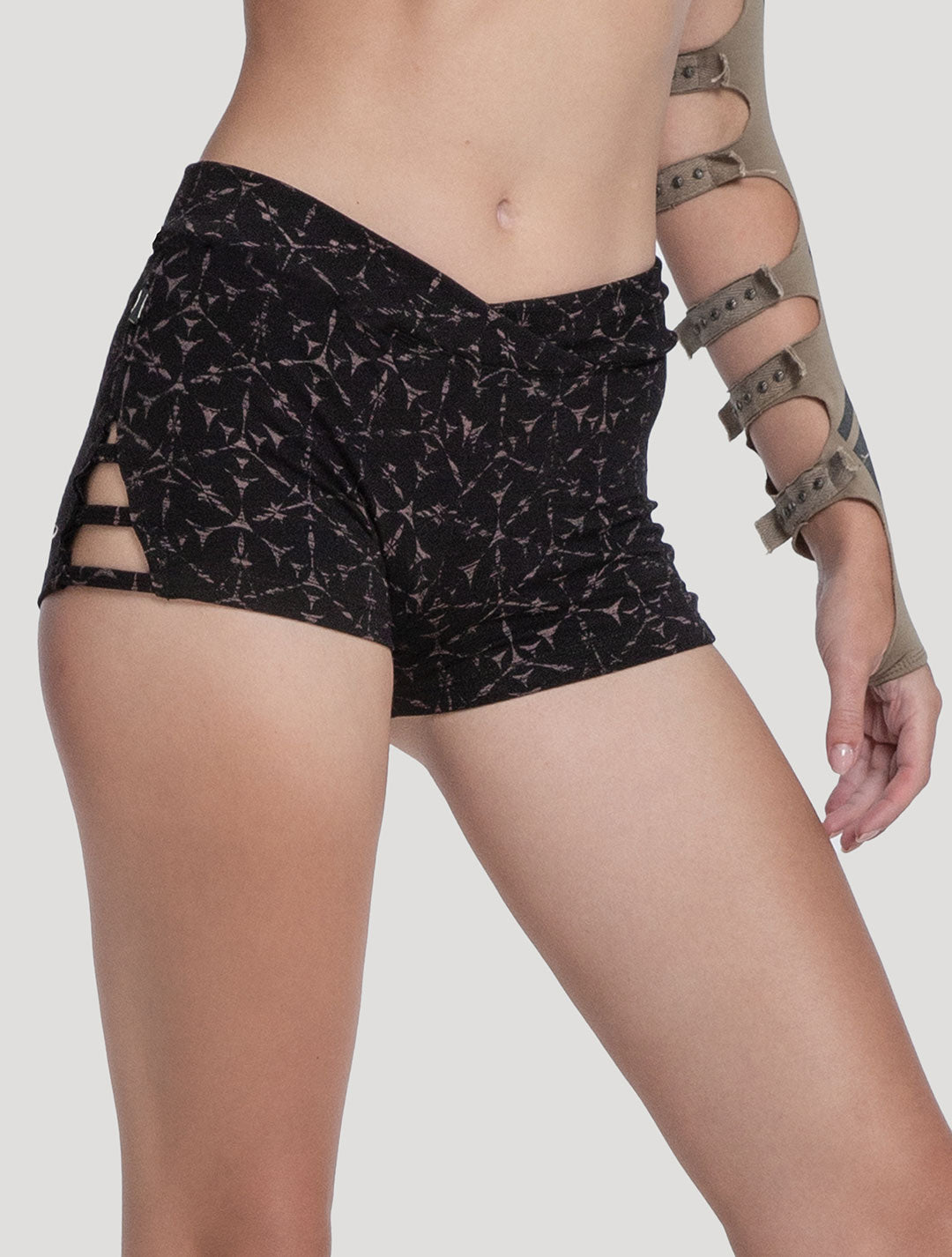 Polygon Shorts | Bamboo - Organic Cotton Lycra Hot Pants by Psylo Fashion