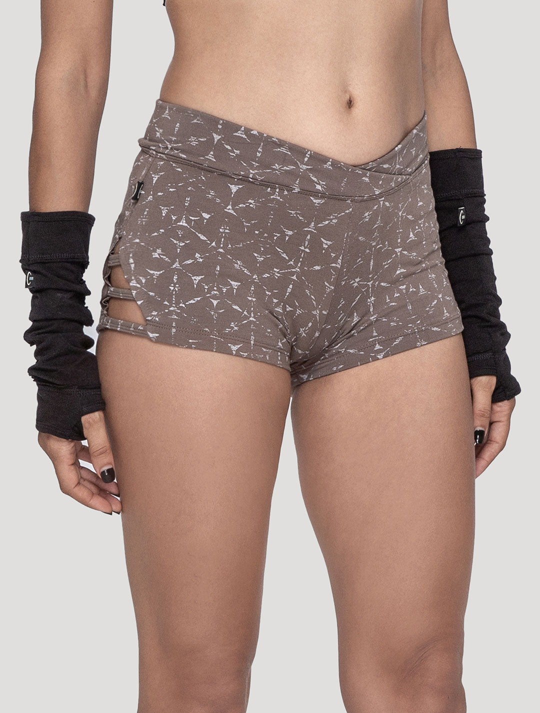 Polygon Shorts | Bamboo - Organic Cotton Lycra Hot Pants by Psylo Fashion