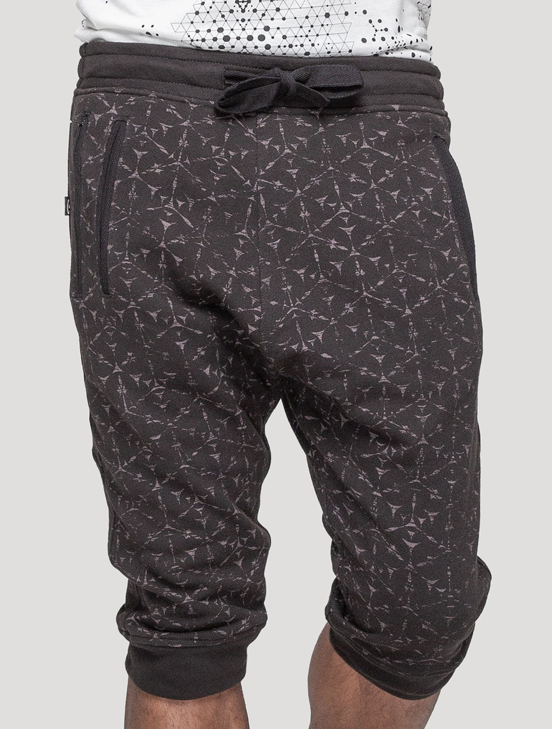 'Polygon' Printed 100% Cotton 3/4 Shorts | Streetwear by Psylo Fashion