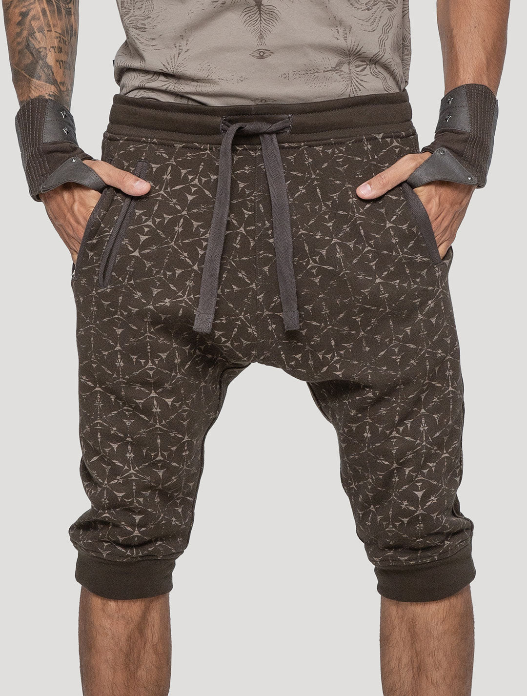 'Polygon' Printed 100% Cotton 3/4 Shorts | Streetwear by Psylo Fashion