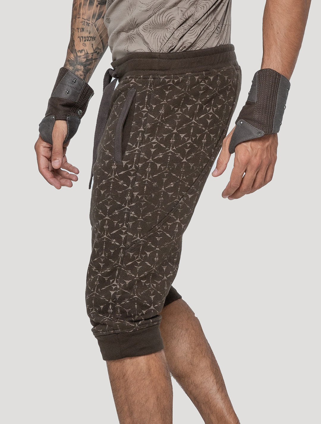 'Polygon' Printed 100% Cotton 3/4 Shorts | Streetwear by Psylo Fashion