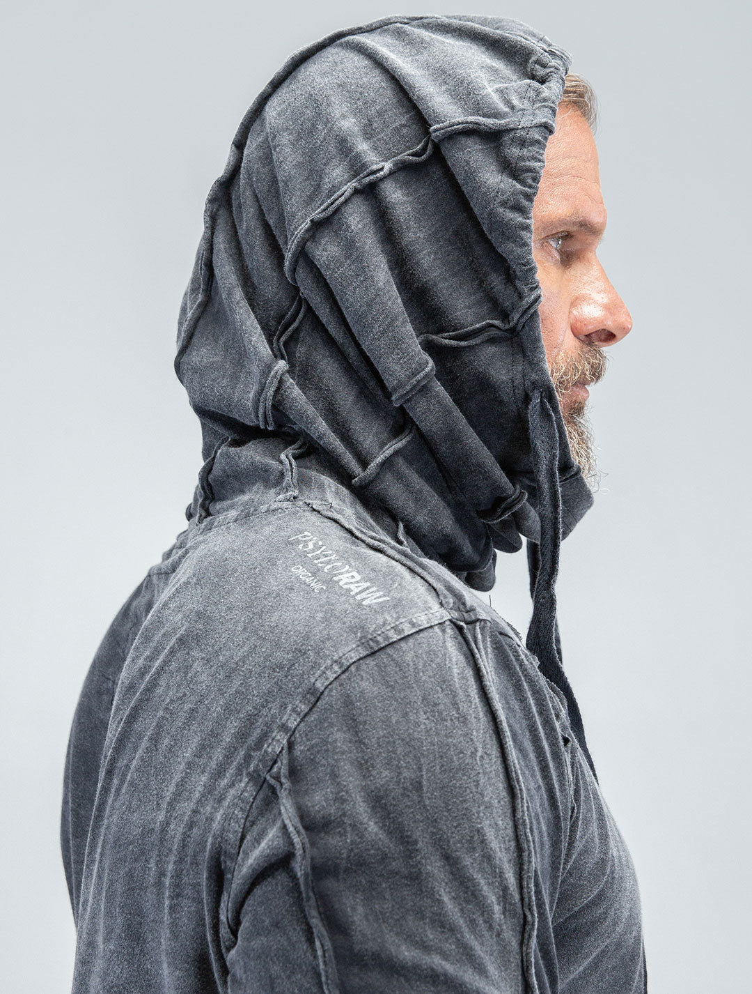 Raw Kafiya Hooded Long Sleeves Tee - Psylo Fashion