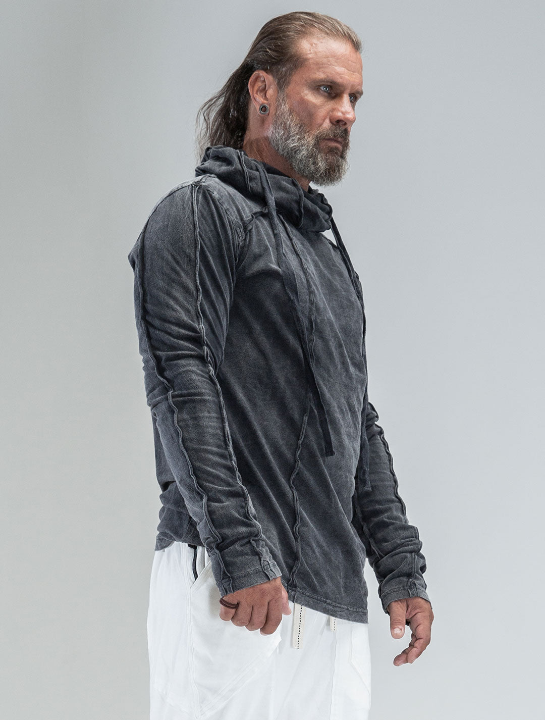 Raw Kafiya Hooded Long Sleeves Tee - Psylo Fashion